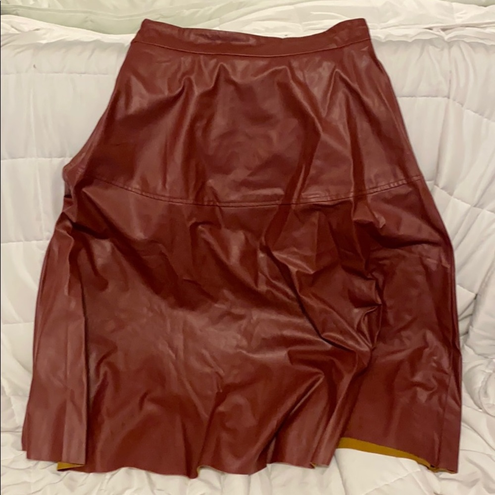 Faux leather A-Line Skirt.